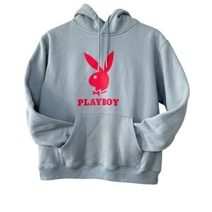 Playboy Headgear Classics Hoodie Sz S Gray Red Logo Graphic Streetwear Y2K Retro